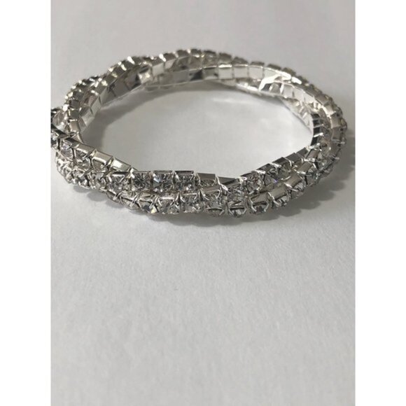 Austrian Crystal Stretch Bracelet 3 Row Bracelet - Picture 2 of 5